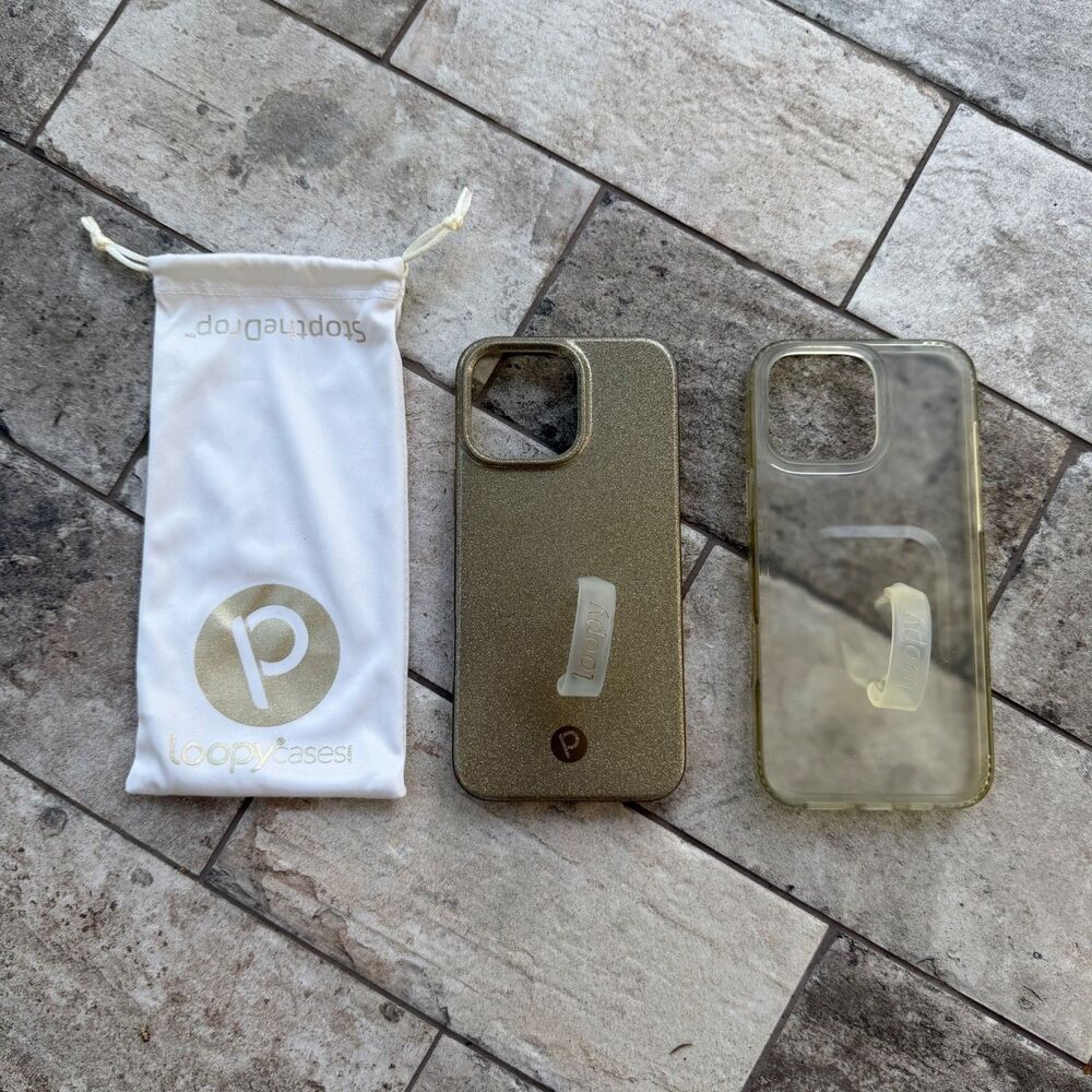 Loopy iPhone 16 Pro Max Cases Finger Loop Lot of 2 + Dust Bag